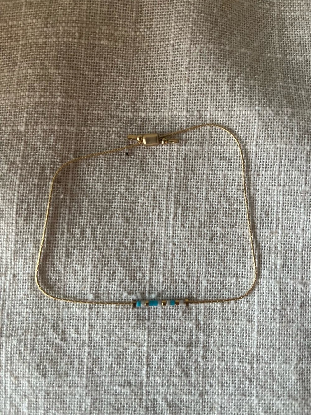 Gold Tone Bracelet with Turquoise Accents